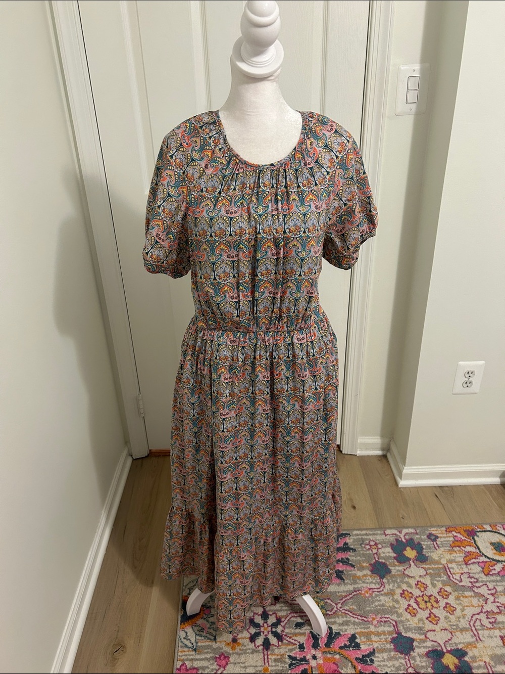 J. Crew Crew Liberty Side Cutout Dress In Giorga Duke Print Size 8 Style# BG128 - Picture 5 of 12
